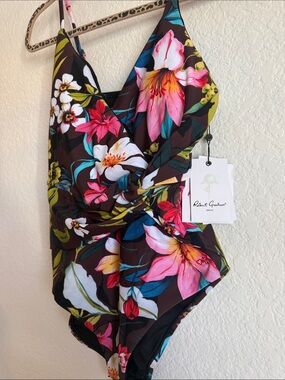 Robert Graham Paradise Hawaiian Floral One-Piece Swimsuit - 10